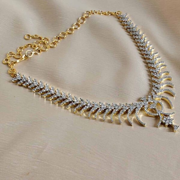 Diamond-Finish Necklace Set with Earrings