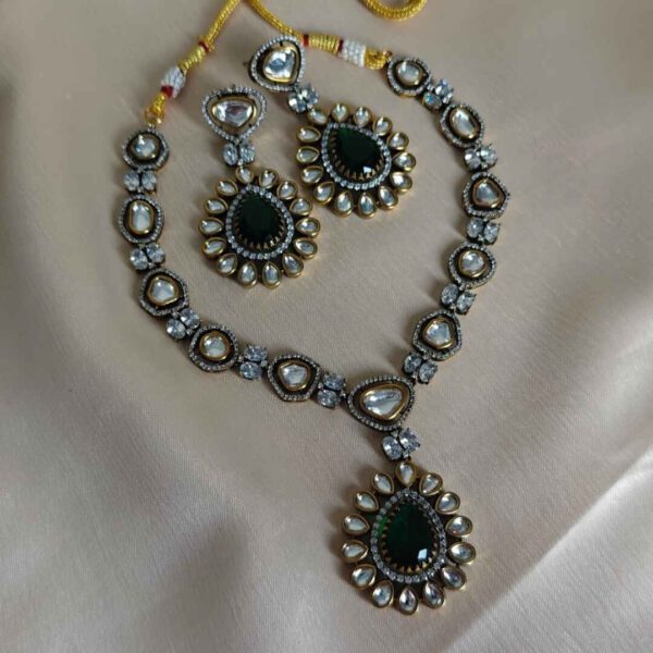 Victorian Monzonite & Emerald Set
