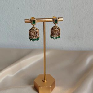 Green Emerald Gold Jhumkas