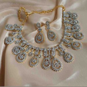 Diamond-Finish Necklace & Earrings Set