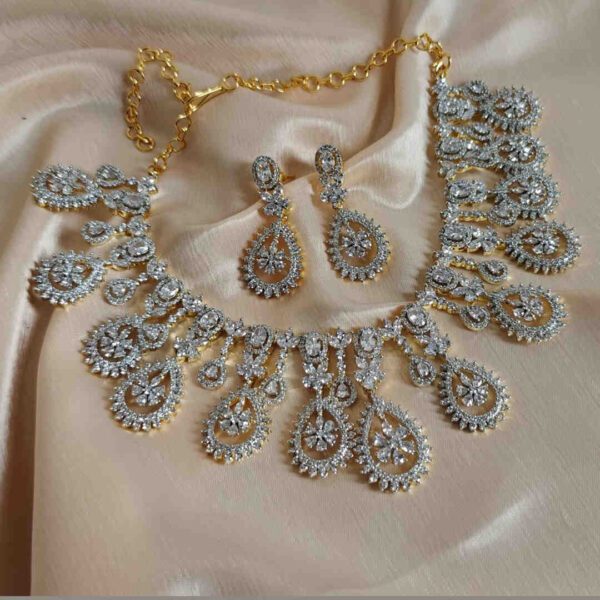 Diamond-Finish Necklace & Earrings Set