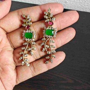 Antique Gold Leaf Necklace & Earrings Set