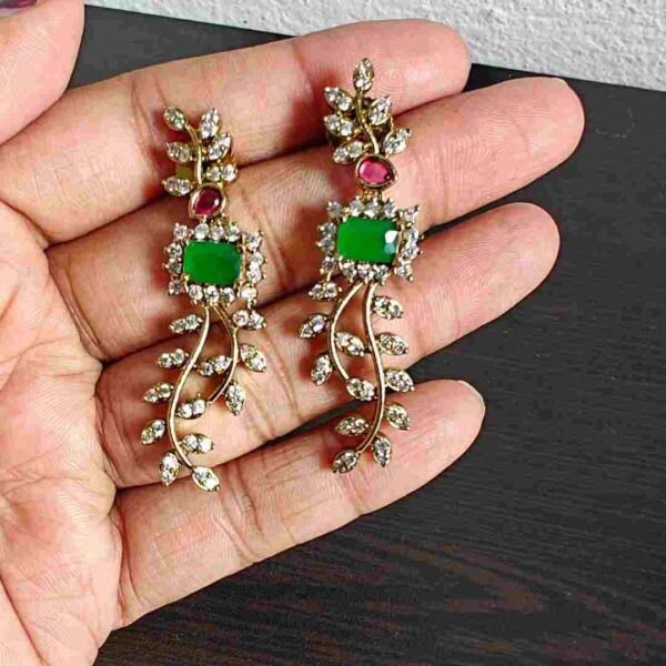 Antique Gold Leaf Necklace & Earrings Set
