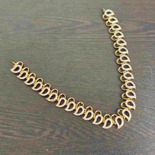 Antique Gold Simple Necklace with Studs