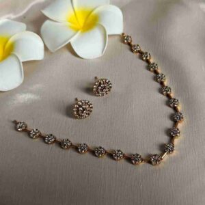 Antique Finish Simple Necklace with Studs