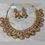 Kempu Necklace with Nakshi Lakshmi Devi Set