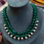 Premium Green Bead & Polki Kundan Neck Set