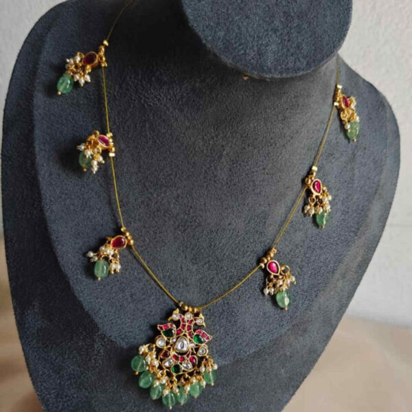 Minimalist Jadau Kundan Invisible Chain | Delicate Bridal Jewelry